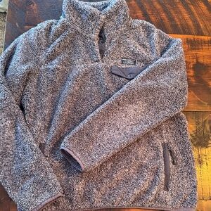 Women’s Gray LL Bean High Pile Fleece Pullover Size Medium